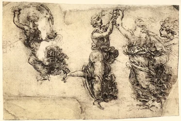 Étude de quelques figures féminines dansantes (dessin de Léonard de Vinci)